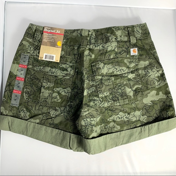 Carhartt Original Fit El Paso Shorts Green Camo - Picture 3 of 11